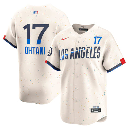 Camiseta Nike de Shohei Ohtani de Los Angeles Dodgers para hombre, Limited Edition, color crema City Connect